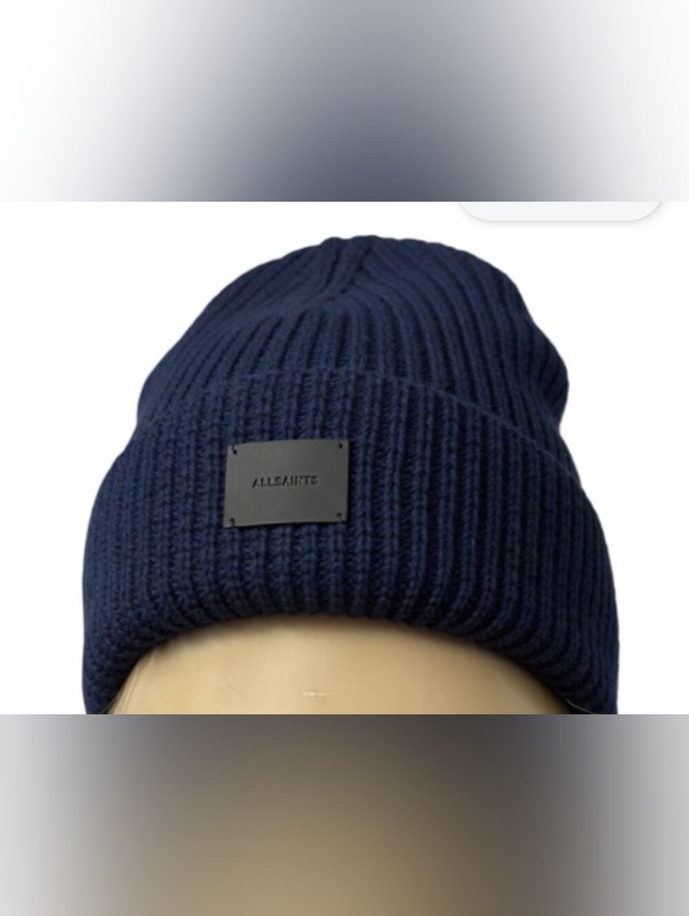 All Saints Beanie Hat Wool Blend Mixed Stitch